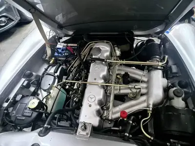 Spotless engine bay after deep steam clean